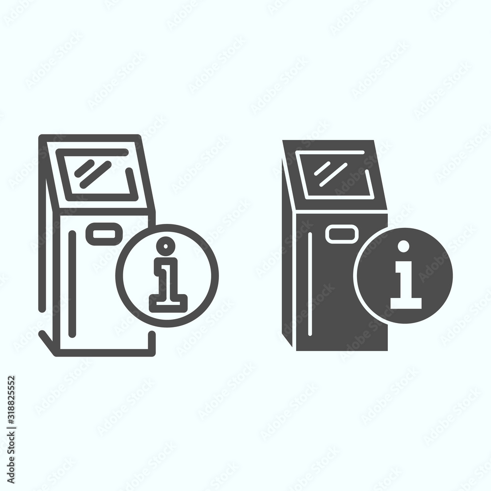 Poster information point line and solid icon. internet box with internet access vector illustration isolate