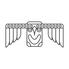 Mask of totem vector icon.Line vector icon isolated on white background mask of totem .