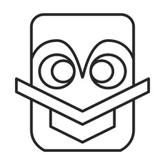 Mask of totem vector icon.Line vector icon isolated on white background mask of totem .