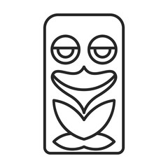 Mask of totem vector icon.Line vector icon isolated on white background mask of totem .