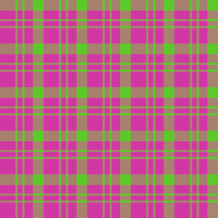 Seamless pattern in charming bright pink and green colors for plaid, fabric, textile, clothes, tablecloth and other things. Vector image.