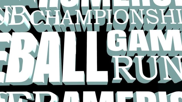 Word cloud about baseball game. 3D rendering