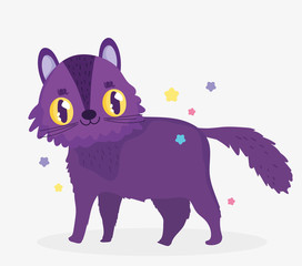 cat surprised domestic cartoon animal, cats pets