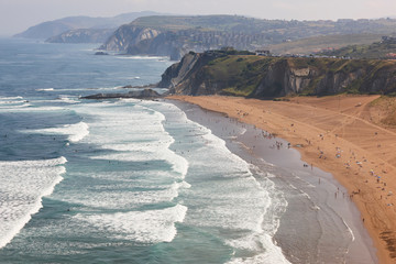 La Salvaje beach viewed from above. Basque country, Spain