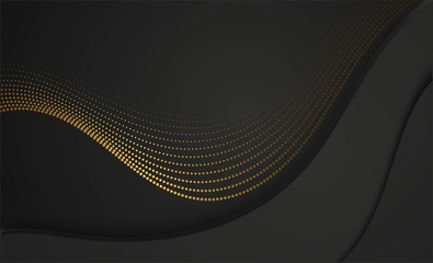 Dark background with golden abstract circles