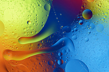 abstract colorful pattern of oil and water drops