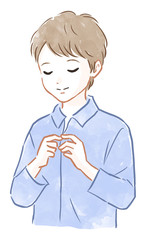 着替える男の子