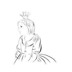 girl princess with a crown in a dress