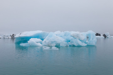 Iceberg lagoon jokulsarlon on the south of Iceland