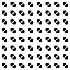 Vector seamless texture. White background and black hearts. Repeatable pattern