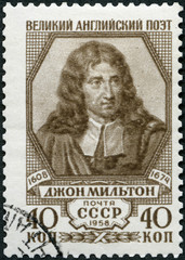 USSR - 1958: shows John Milton (1608-1674), poet and intellectual, 1958