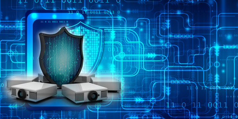 3d rendering Home Cinema Entertainment Full HD Projector