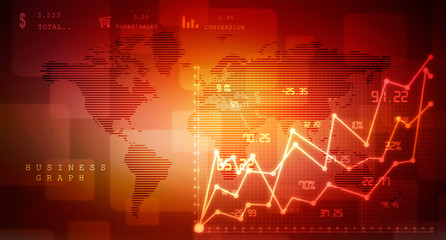 2d rendering Stock market online business concept. business Graph 