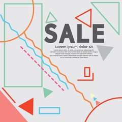 Sale Banner Retro Style Vector Illustration