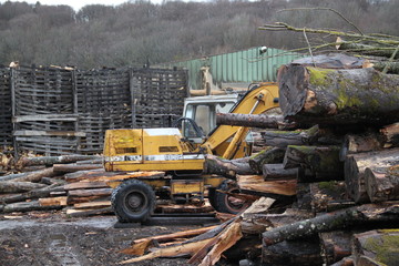 Fototapeta premium Hoist engine for the warming wood industry