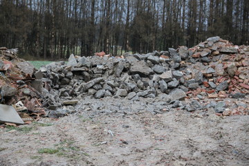 Concrete waste demolition embankments pile
