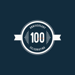 100 Years Anniversary Celebrations Retro Circle Vector Template Design Illustration