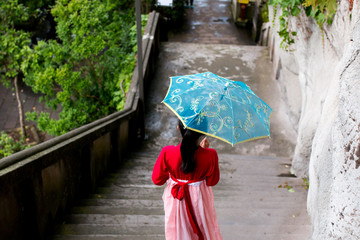 China Yangtze Fluss Pagode Dorf