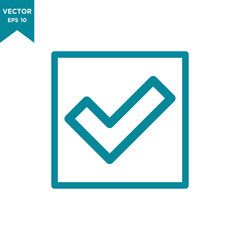 check mark icon in trendy flat design 