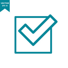 check mark icon in trendy flat design 