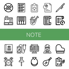 note simple icons set