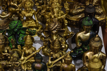 lord Ganesha statue  on a shop of Indian statue street market in Delhi, Indian Culture 