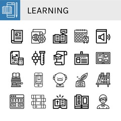 Fototapeta premium learning icon set