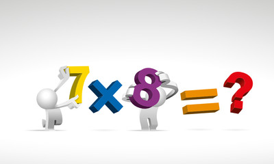 Simplified man Mathematics Seven times Eight