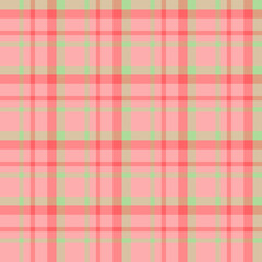 Seamless pattern in charming warm red, pink and green colors for plaid, fabric, textile, clothes, tablecloth and other things. Vector image.