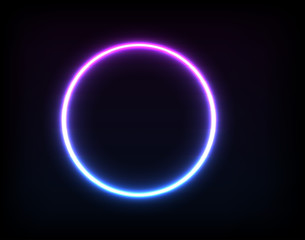  Neon circle blue violet light for your ad and banner.