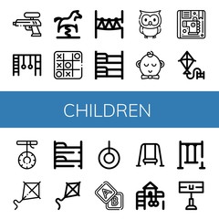 children simple icons set