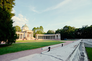 Colonnade mausoleum during summer-time at Arkhangelskoye Museum Estate.
