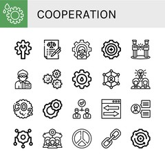cooperation simple icons set