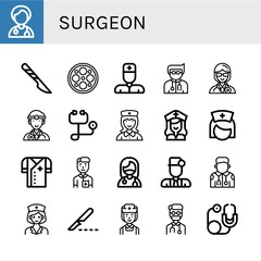 surgeon icon set