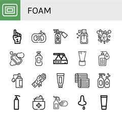 foam simple icons set