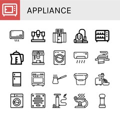 appliance simple icons set