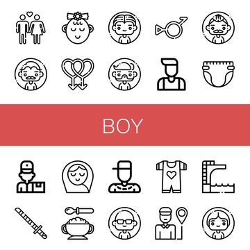 Set of boy icons