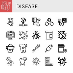 disease simple icons set