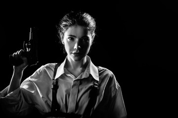 Obraz premium woman with gun