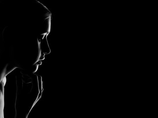 serious female silhouette