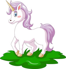A cute happy unicorn cartoon
