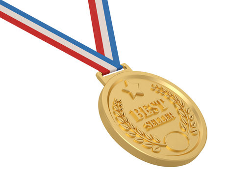 Gold medals Isolated in white background.  3d illustration