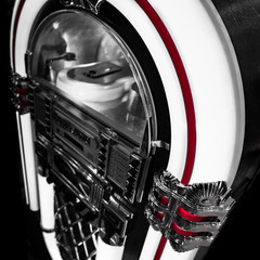 Jukebox musique blanc noir lumière cd danse musicale fête rétro passé