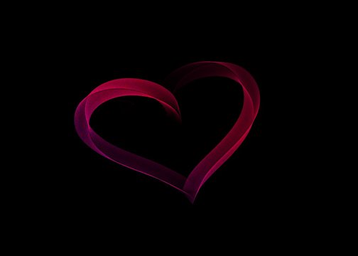 heart on black background  with space for text or image