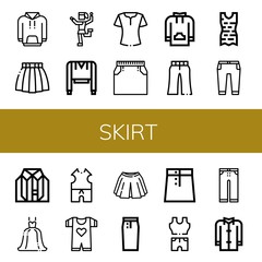 Set of skirt icons