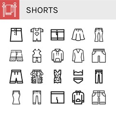 shorts icon set