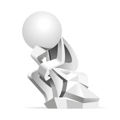 Simplified man The Thinker Sculpture