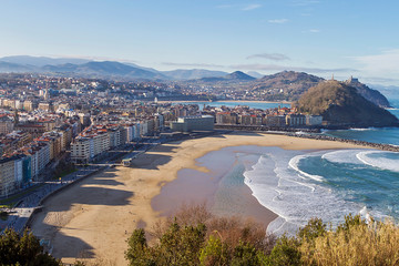 Fototapeta premium A panoramic image of Donostia city in the Basque Country, Spain