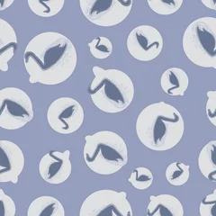 Tapeten Vintage blue swan background seamless pattern print design © Doeke
