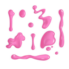 Set of sweet pink icing drops